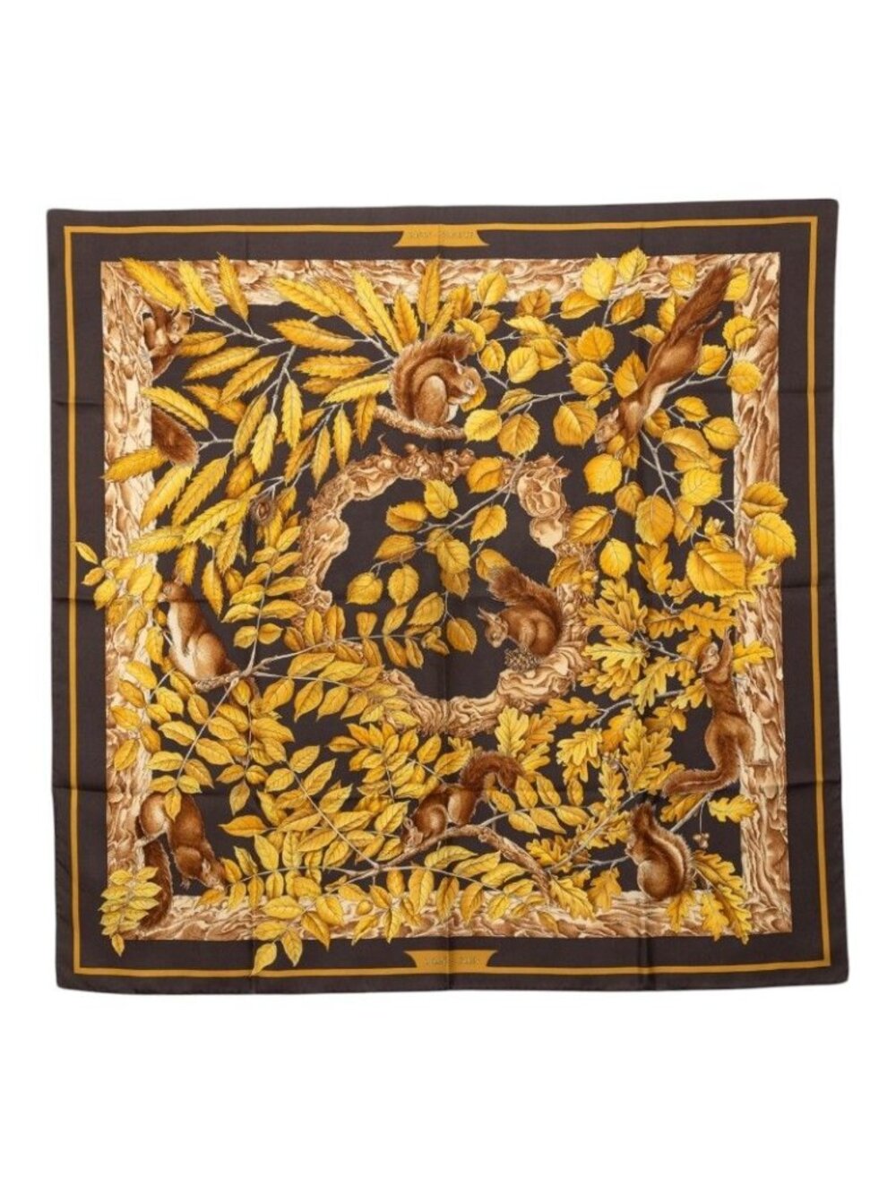 Hermes Carre 90 Casse Noisette Nutcracker Scarf Brown Silk
